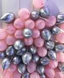 Pink & Chrome Silver Balloons For Ceiling