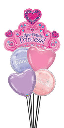 Princes Birthday, Heart Balloon Bouquet with Weight
