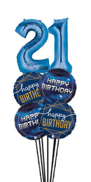 Any Age Navy & galaxy Birthday Balloon Bouquet With Weight