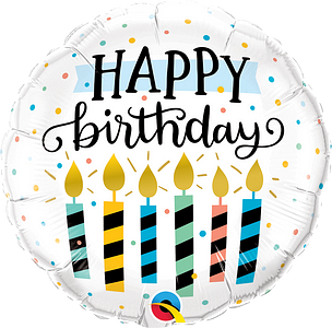Birthday Candles & Dots Foil balloon