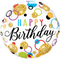 Birthday Glitter Dots Foil Balloon