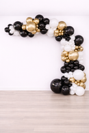 Black, White &Gold Balloon garland