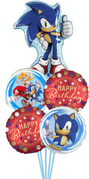 Sonic Shape Red satin All Foil Balloon Bouquet With Weight