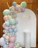 Pastel  balloon   garland with Backdrop &cake stand- Pre Order