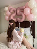 Any two pink number  Balloon Bouquet