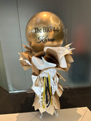 GRAND / STORE OPENING Custom TEXT  Double Stuff Bobo Chrome Balloon Stand for