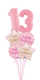 Any Two Number Pastel Pink Balloon Bouquet With Weight
