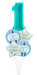 1st Birthday balloon bouquet with weight