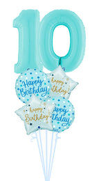 Any Two Number Pastel Blue Balloon Bouquet With weight