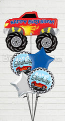 Happy Birthday Monster Truck Balloon Bouquet with Weight