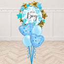 Hello Baby  Blue stripes balloon bouquet with weight