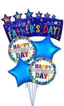 Happy Fathers Day Blue Star Balloon Bouquet with weight