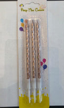Rose gold Single Party Candles - 3pcs