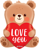 Love You Teddy Bear SuperShape  Foil Balloons