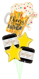 Classic Birthday Beer  Birthday Fun Confetti Balloon Bouquet