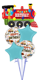 Construction Equipment, Party Train Birthday foil Balloon Bouquet