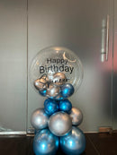Personalize Blue  Happy Birthday centrepieces Balloons- PRE ORDER