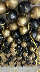 Onyx Black & Chrome Gold Balloon Ceiling
