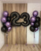 Any Two Number Classic Chrome Purple & Black Balloon Bouquet Set