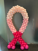 Monochromatic Pink Ribbon Breast Cancer Balloon Standee