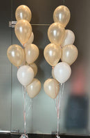 Pearl Peach & White helium balloon Bouquet with weight
