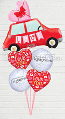 Love Car Shape With heart  Engagement Balloon With Weight