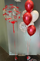 clear bobo balloon with Satin Bow, Latex Balloon Bouquet PRE ORDER day
