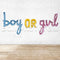 Script Boy OR Girl Blue/Gold/Pink Air-Filled Foil Balloon Banner Air-Filled - NON FLYING