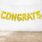 16" GOLD Congrats Alphabet Foil Balloons Banner NO HELIUM / NON-FLYING