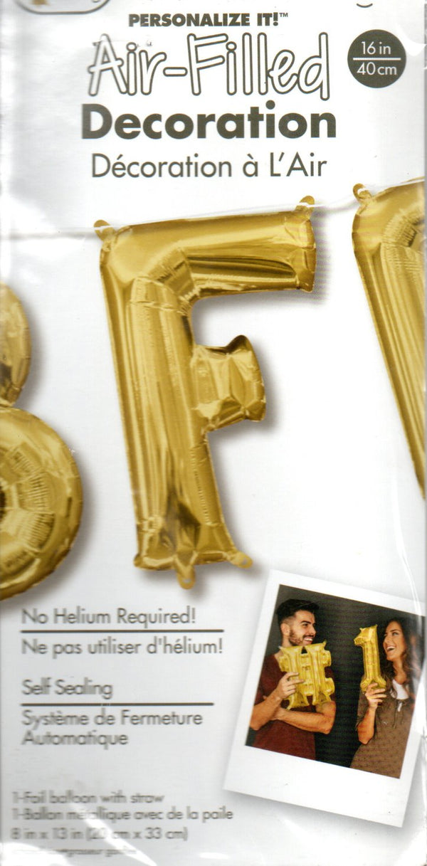 16inch Letter F Gold NON FLYING Air-Filled Only