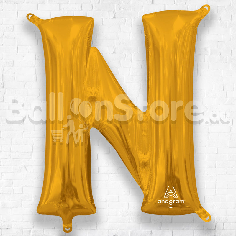 16inch Letter N Gold NON FLYING Air-Filled Only