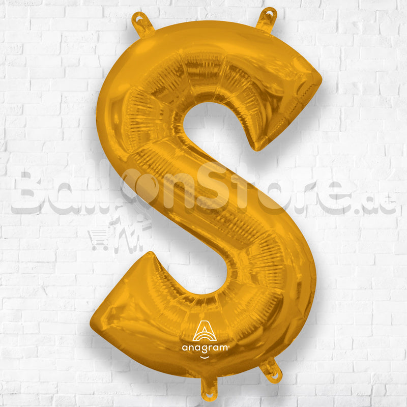 16inch Letter S Gold NON FLYING Air-Filled Only