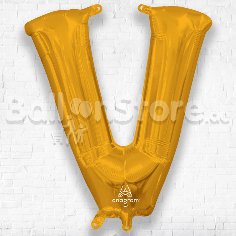 16inch Letter V Gold NON FLYING Air-Filled Only