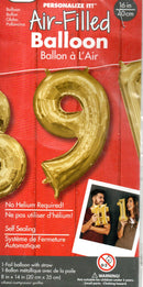 16inch Number 9 Gold -NON FLYING Air-Filled Only