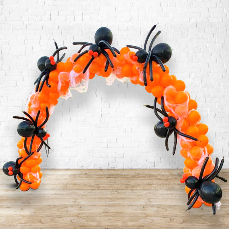 7meter Creepy Spider Halloween Balloon Arch with Spider Cluster and SPIderWeB