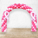 7meter Breast Cancer Awareness Balloon Arch with 2pcs Pink Ribbon Foil