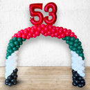 8meter UAE National Day Full Balloons Arch with Any 2 Number on top 3DAYS NOTICE - Not Possible For Delivery