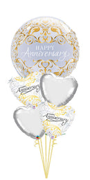 Anniversary Bubble all Foil Balloon Bouquet