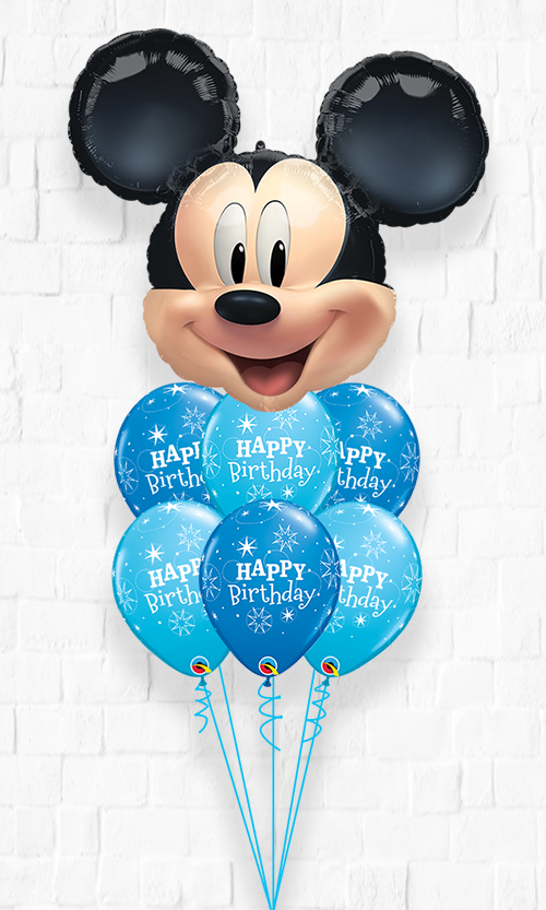 Disney Mickey Mouse Sparkle Blue Birthday Balloon Bouquet