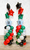 UAE Day Balloon Pillar wit 4pcs Star Foil as topper and White Star with  51 UAE Text