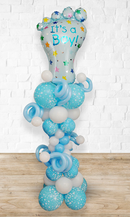 Roman Balloon Pillar with Baby Feet Topper Balloon Arrangement