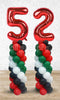 UAE Day Balloon Pillar wit 34inches  Number Foil  as topper - Set of 2Pillar