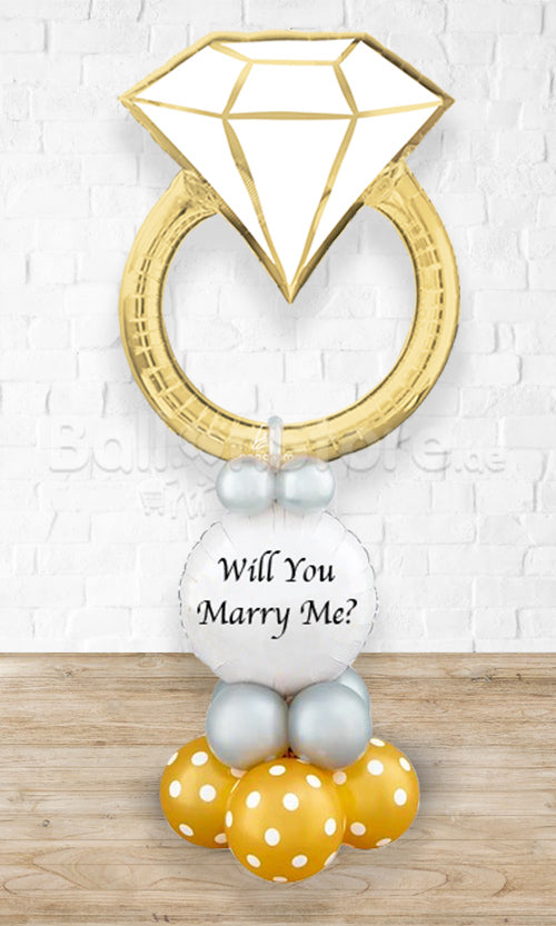 Will You Marry Me? Golden Ring  Balloon Arrangement