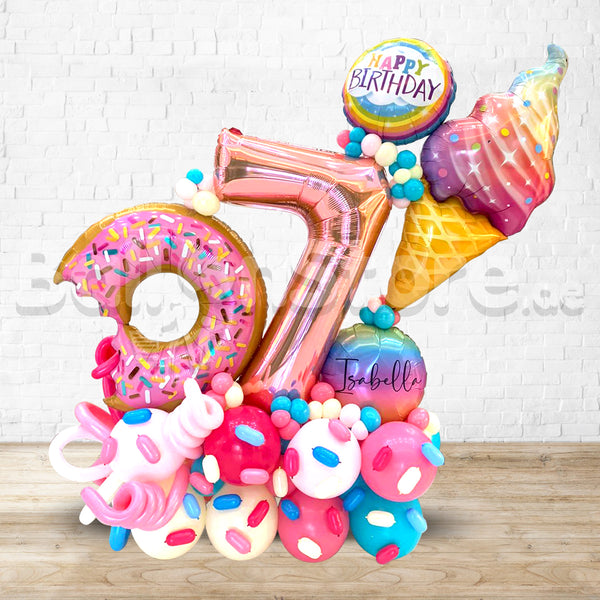 Any Number Sweet &  ICeCream Sprinkle Birthday Balloon Arrangement PRE-ORDER 1DAY In Advance