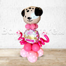 Cute Puppy Pink Birthday Balloon Arrangement