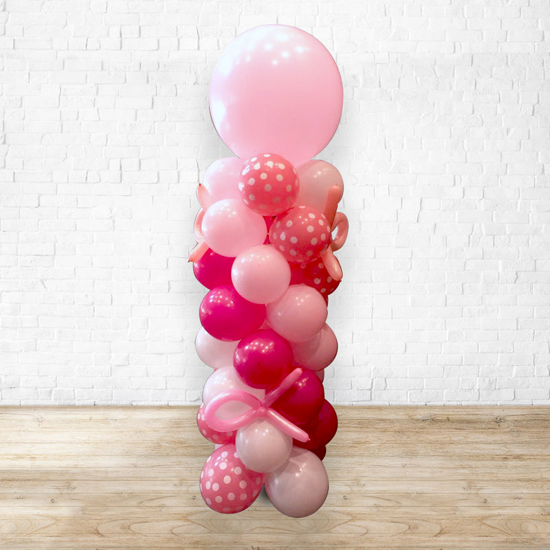 Pink Polka Breast Cancer Balloon Pillar