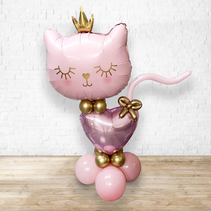 Cutie Cattie Pink Crown Balloon Arrangement