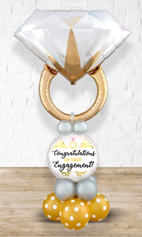 Engagement Golden Ring Balloon Arrangement