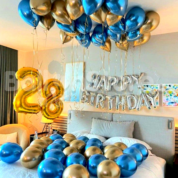 Any 2 Number Royal Prince Chrome Party Set-up Balloon Set