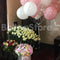 Pink & White Latex Balloons with Mixed Flowers Party Set-up Balloon & Flower Set